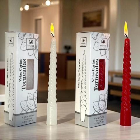 Foto de VELAS NAVIDEÑAS TORNEADAS 20cm. CAJA x 6