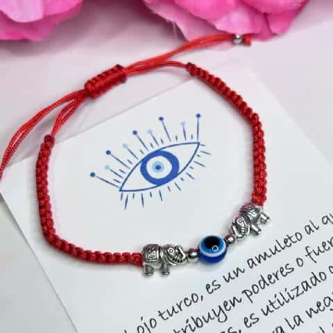 Foto de PULSERA ROJA OJO TURCO CON ELEFANTE